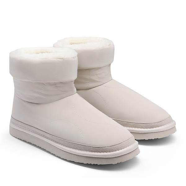 Faux Fur Lined Snow Boots - OFF-WHITE - 5